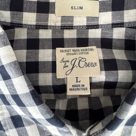 J. Crew Men’s Organic Cotton Slim Fit SECRET WASH SHIRTING Size:L - Picture 7 of 9